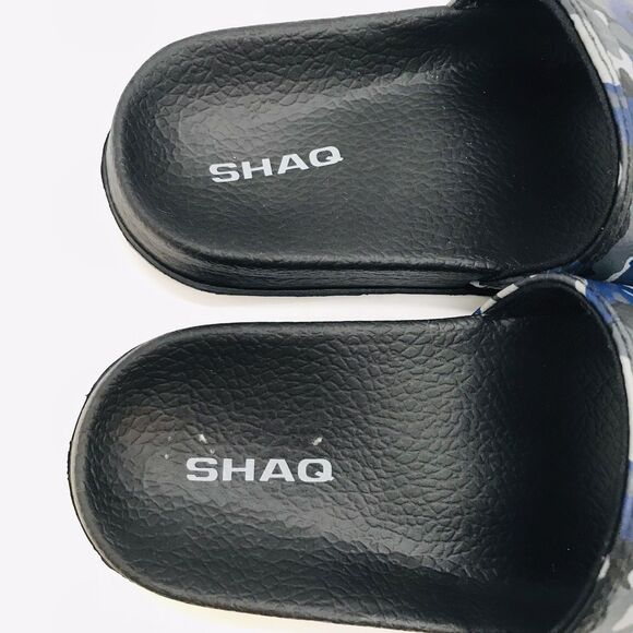 Shaq Camo Wide Strap Slides Children's size 1 Black & Gray Sandals Beach Shoes - Picture 5 of 9